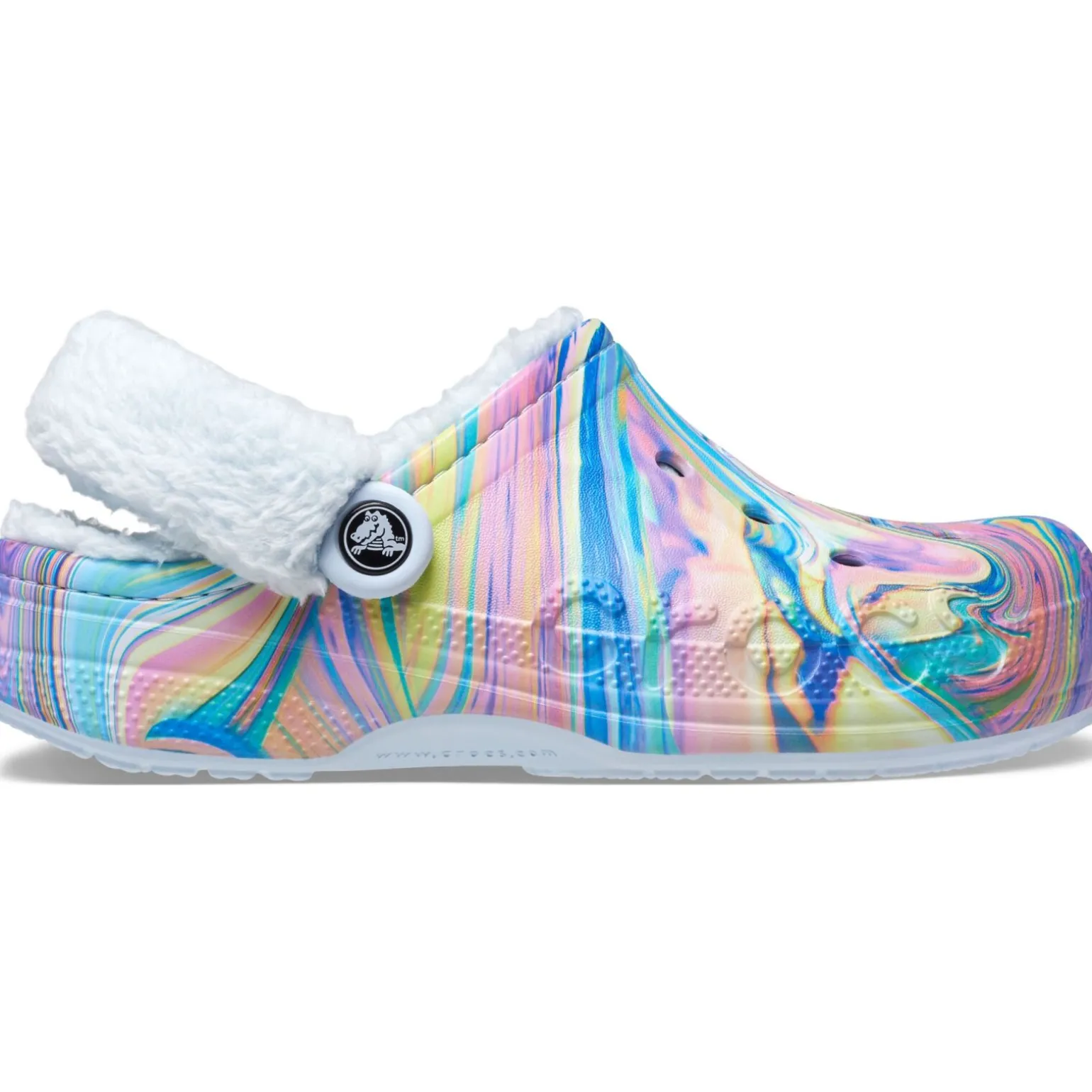 Crocs Baya Lined Fuzz Strap Graphic Clog
