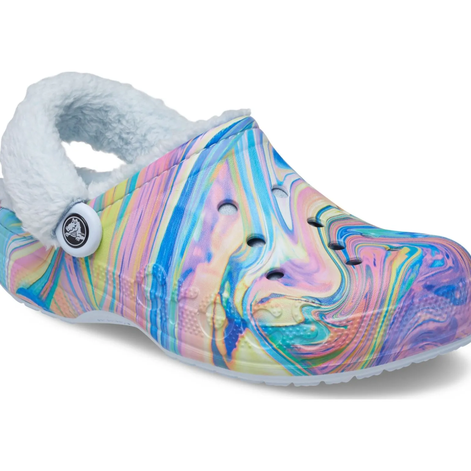 Crocs Baya Lined Fuzz Strap Graphic Clog