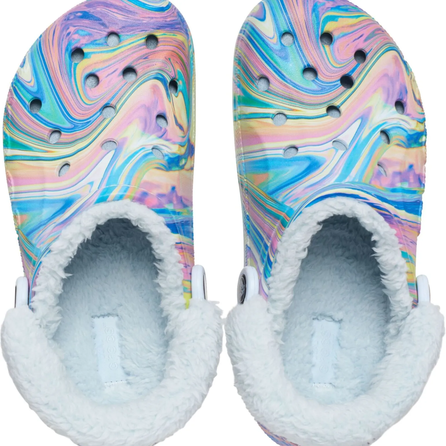 Crocs Baya Lined Fuzz Strap Graphic Clog