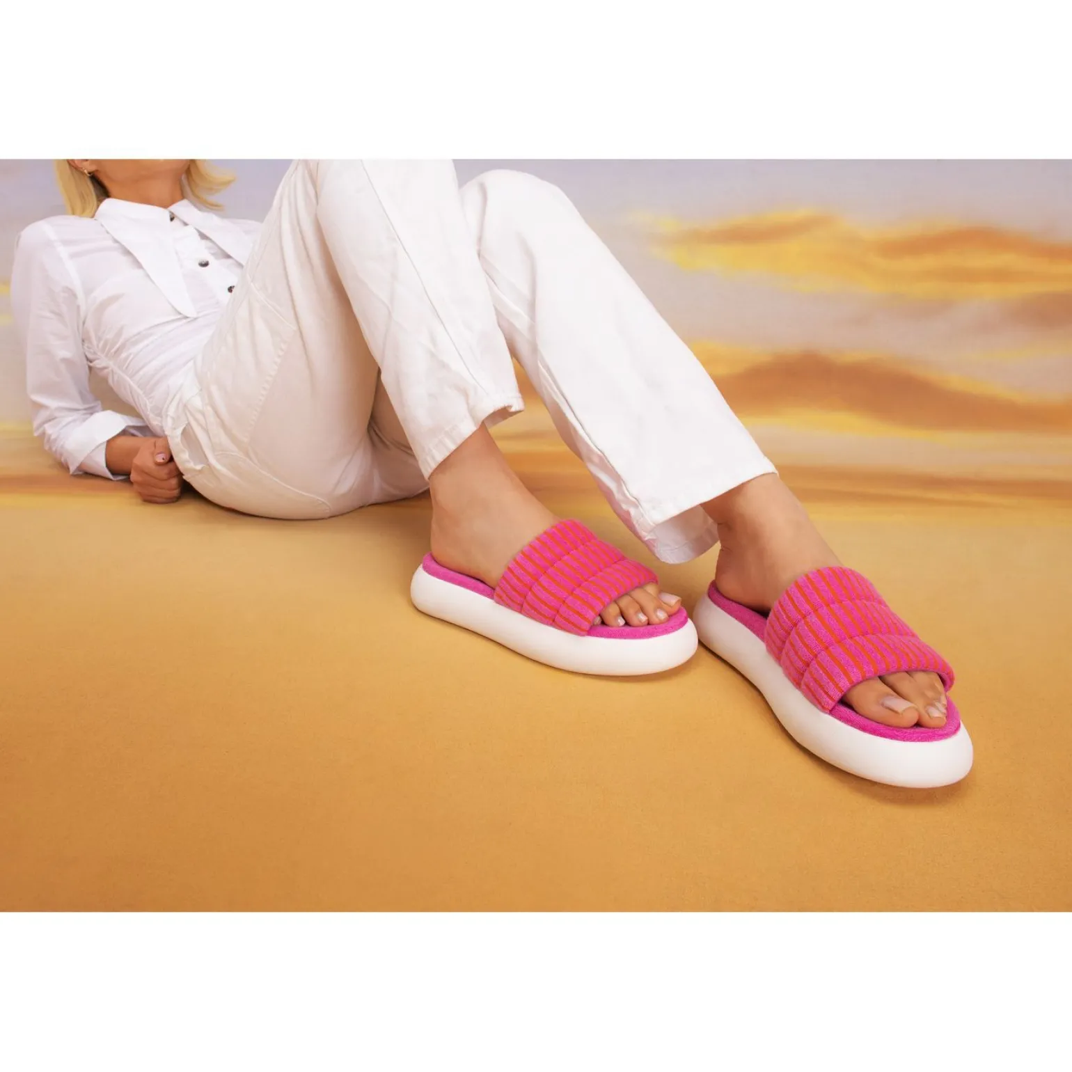 Toms Striped Terry Women Alpargata Mallow Slide